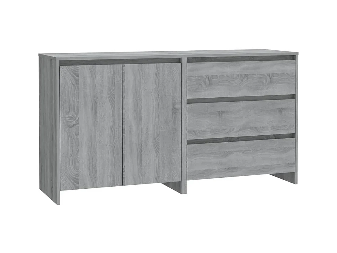 Buffet | Commode à tiroir | Meuble de rangements | Bahuts | Meuble de rangement 2 pcs Sonoma gris Bois d'ingénierie
