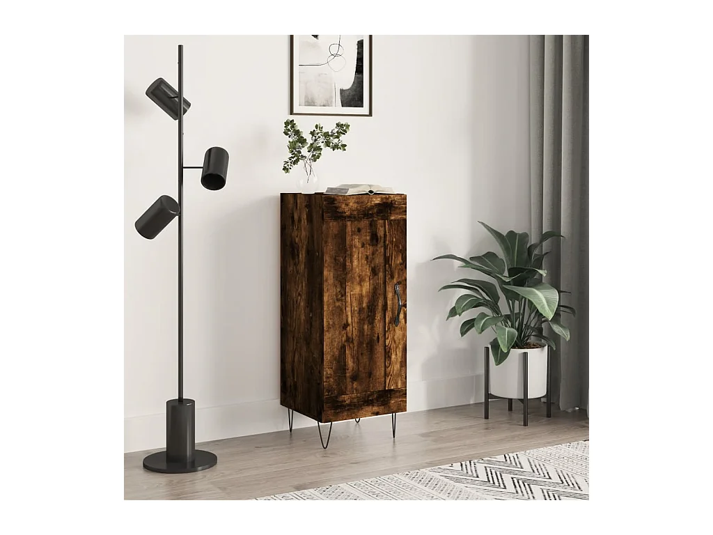 Buffet | Bahut | Meuble de rangement Chêne fumé 34,5x34x90 cm Bois d'ingénierie