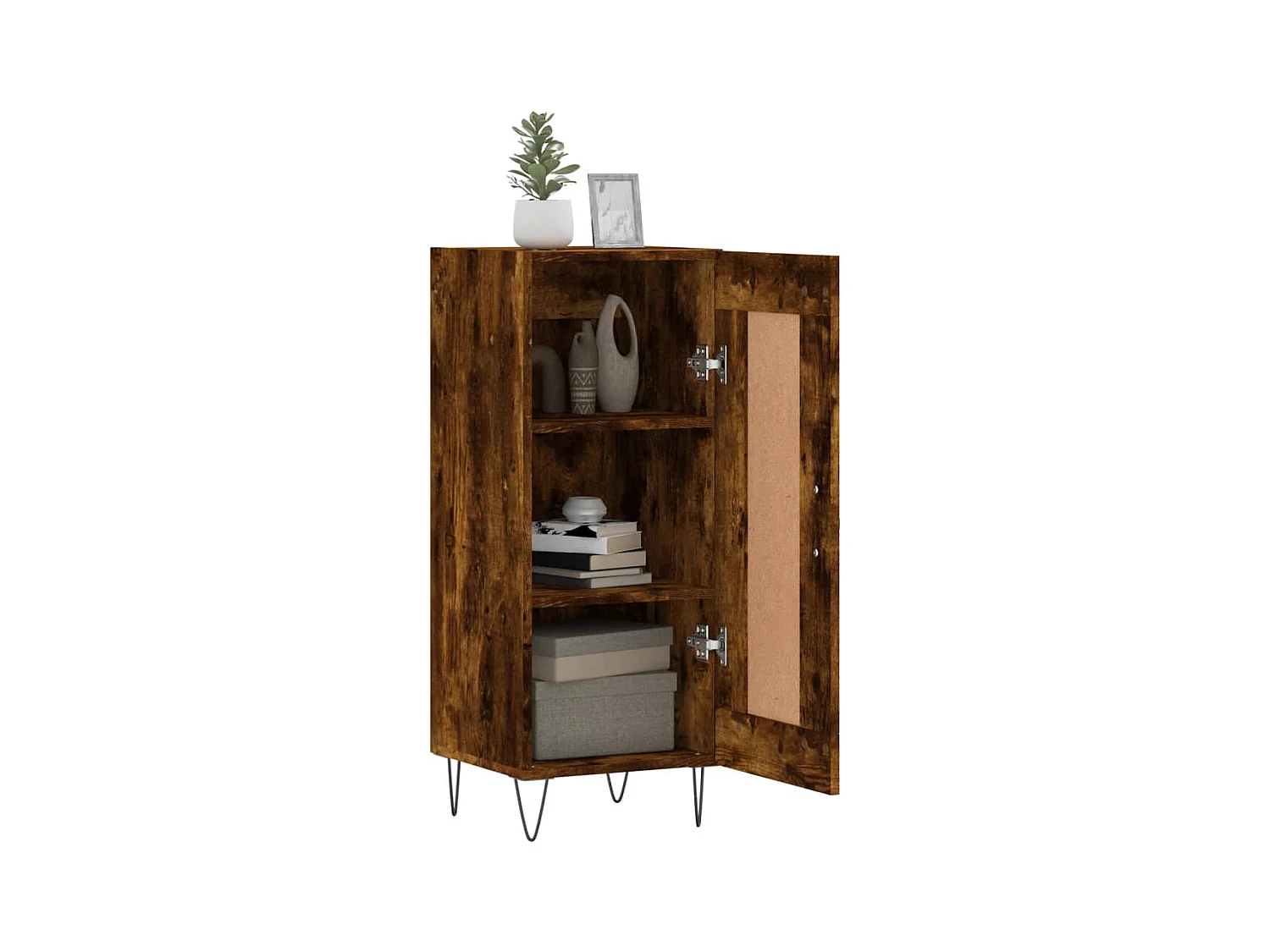 Buffet | Bahut | Meuble de rangement Chêne fumé 34,5x34x90 cm Bois d'ingénierie