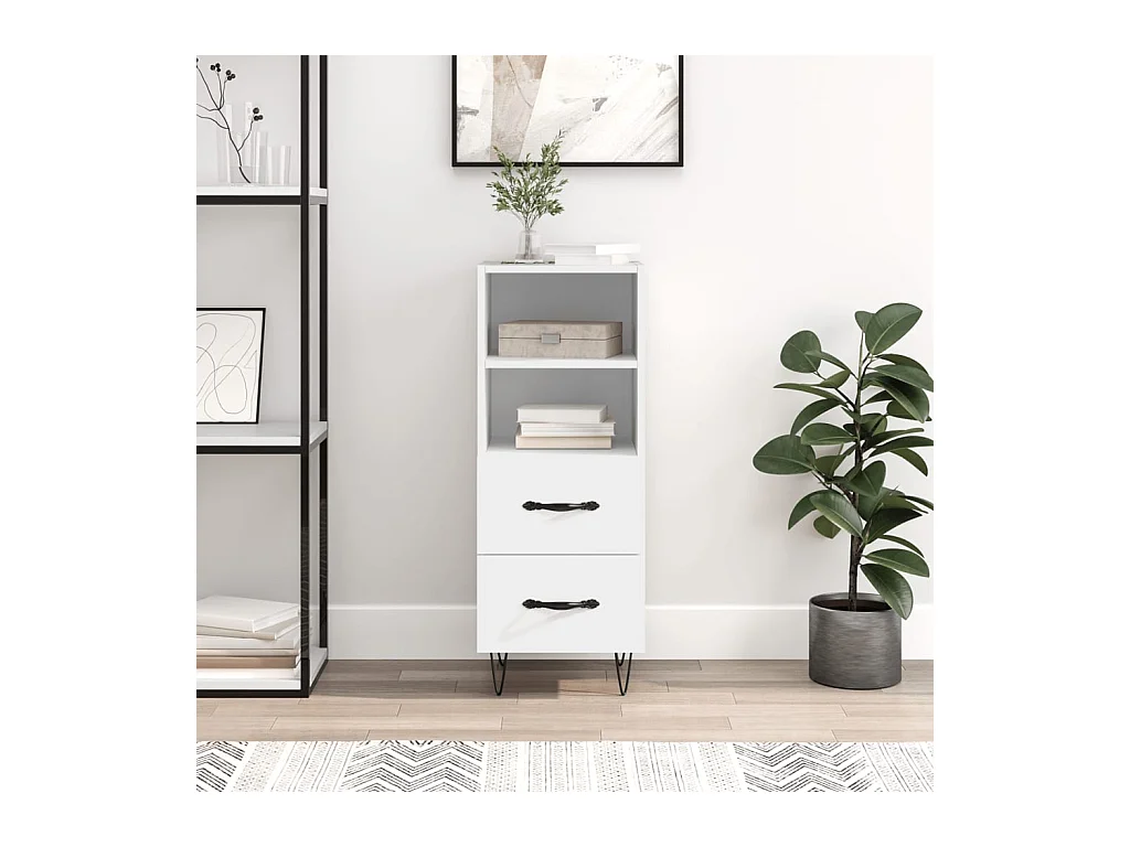 Buffet | Bahut | Meuble de rangement blanc 34,5x34x90 cm bois d'ingénierie