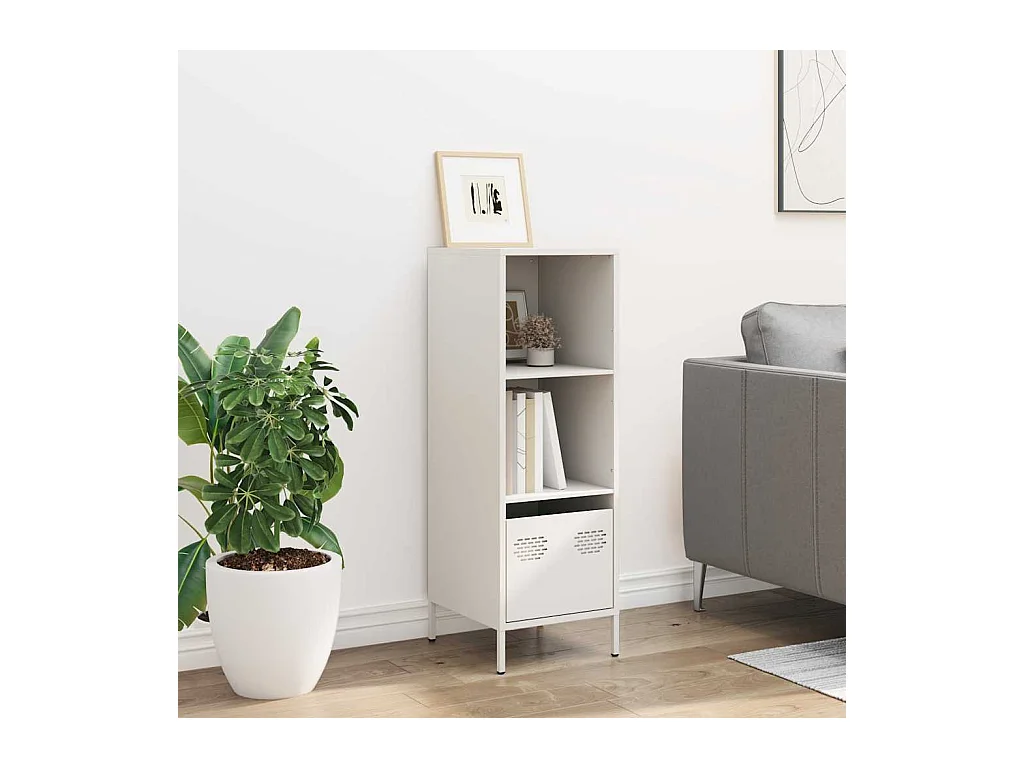 Credenza | Buffet | Armadio Bianca 35x39x103,5 cm in Acciaio