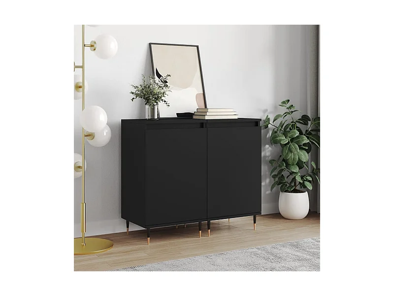 Buffets | Bahuts | Meuble de rangement 2 pcs noir 40x35x70 cm bois d’ingénierie