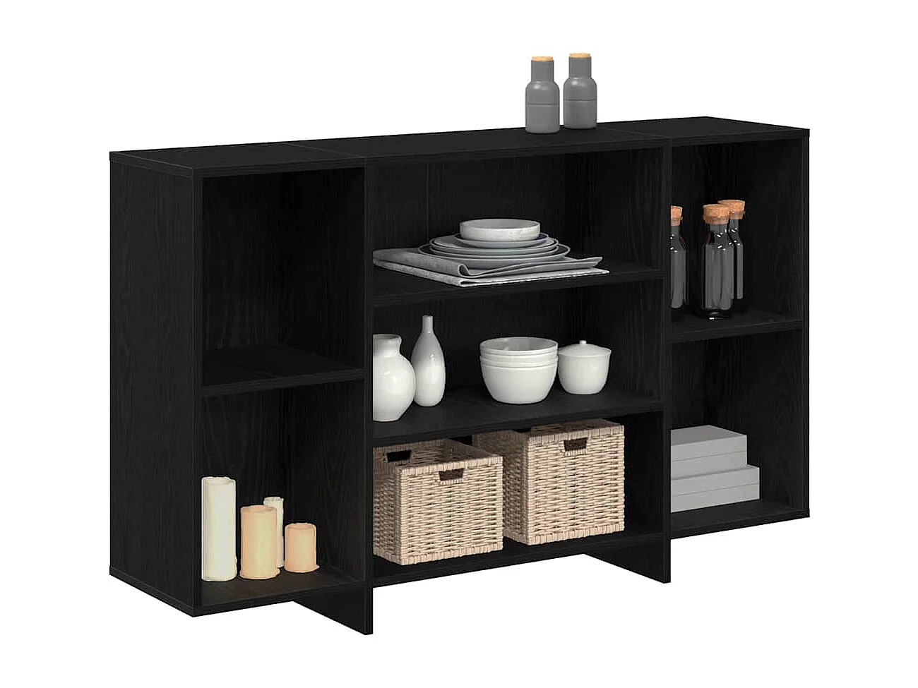Buffet | Bahut | Meuble de rangement Chêne noir 120 x 30 x 75 cm Bois d'ingénierie