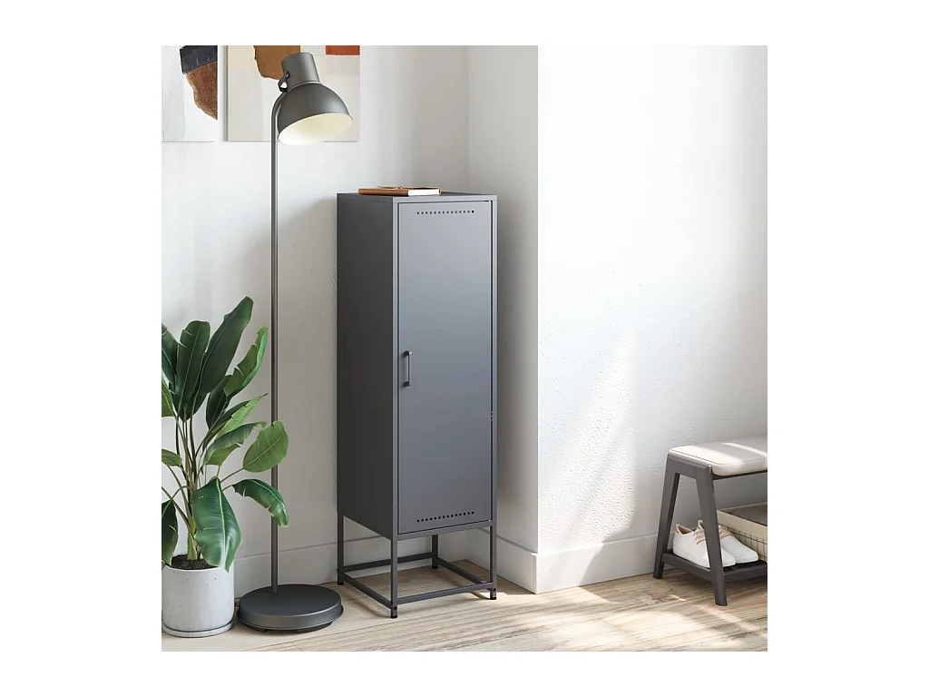 Buffet | Bahut | Meuble de rangement haut anthracite 36x39x123 cm acier