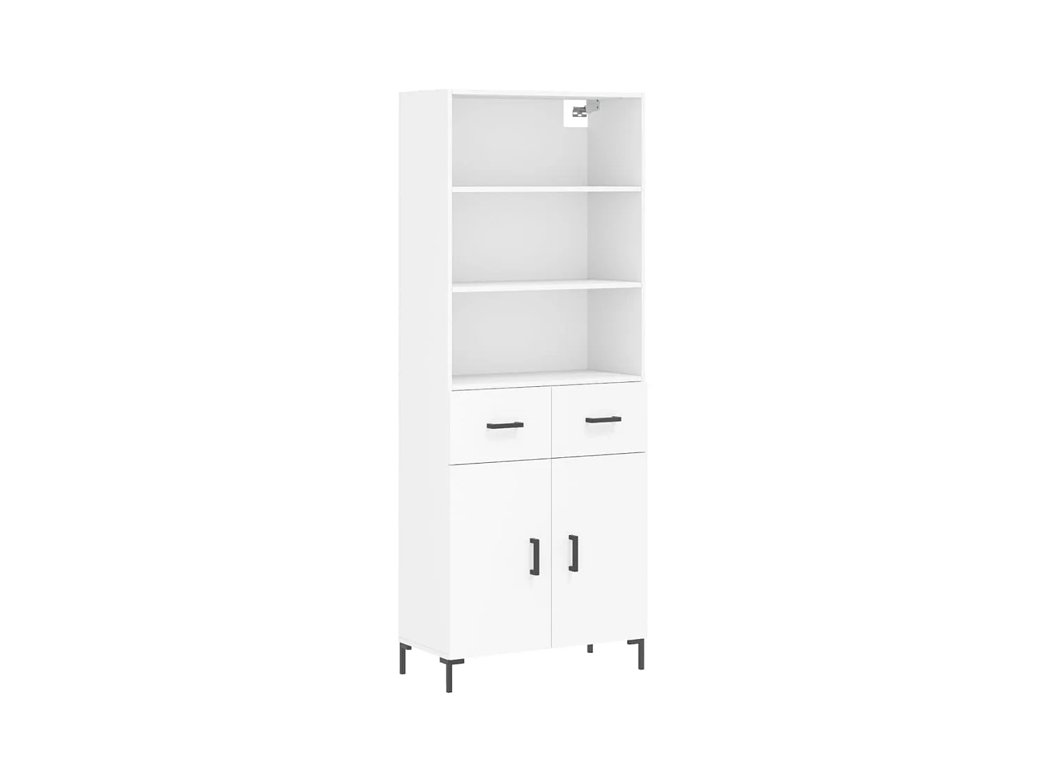 Buffet | Bahut | Meuble de rangement haut Blanc 69,5x34x180 cm Bois d'ingénierie