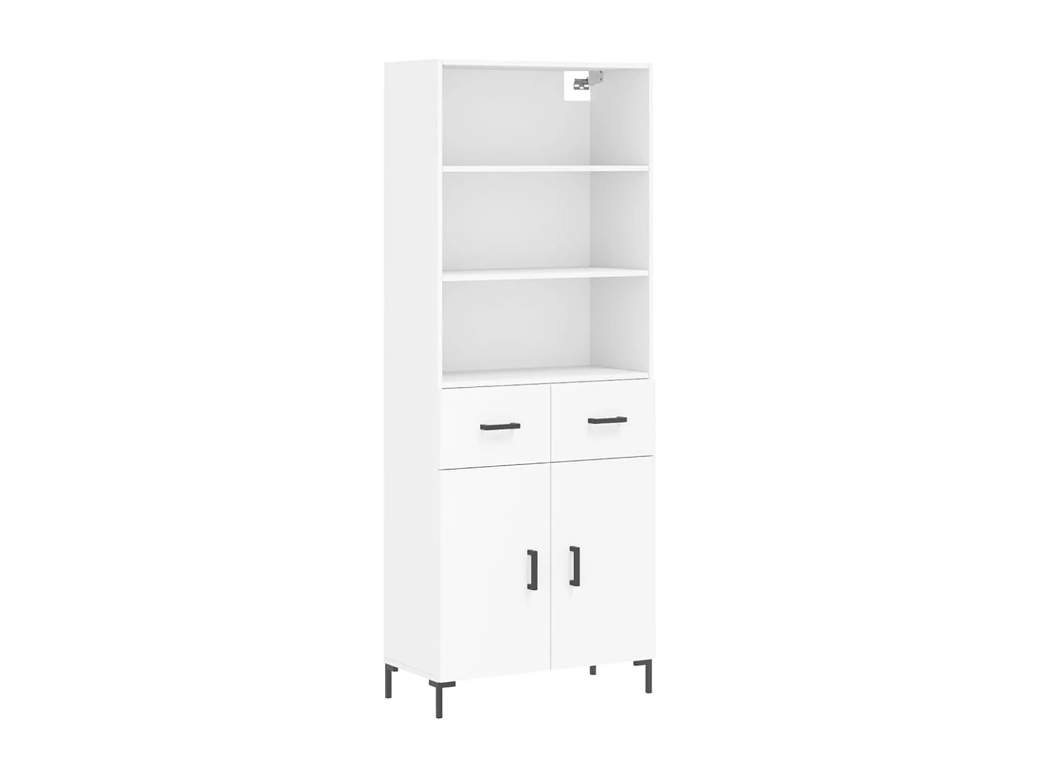 Buffet | Bahut | Meuble de rangement haut Blanc 69,5x34x180 cm Bois d'ingénierie
