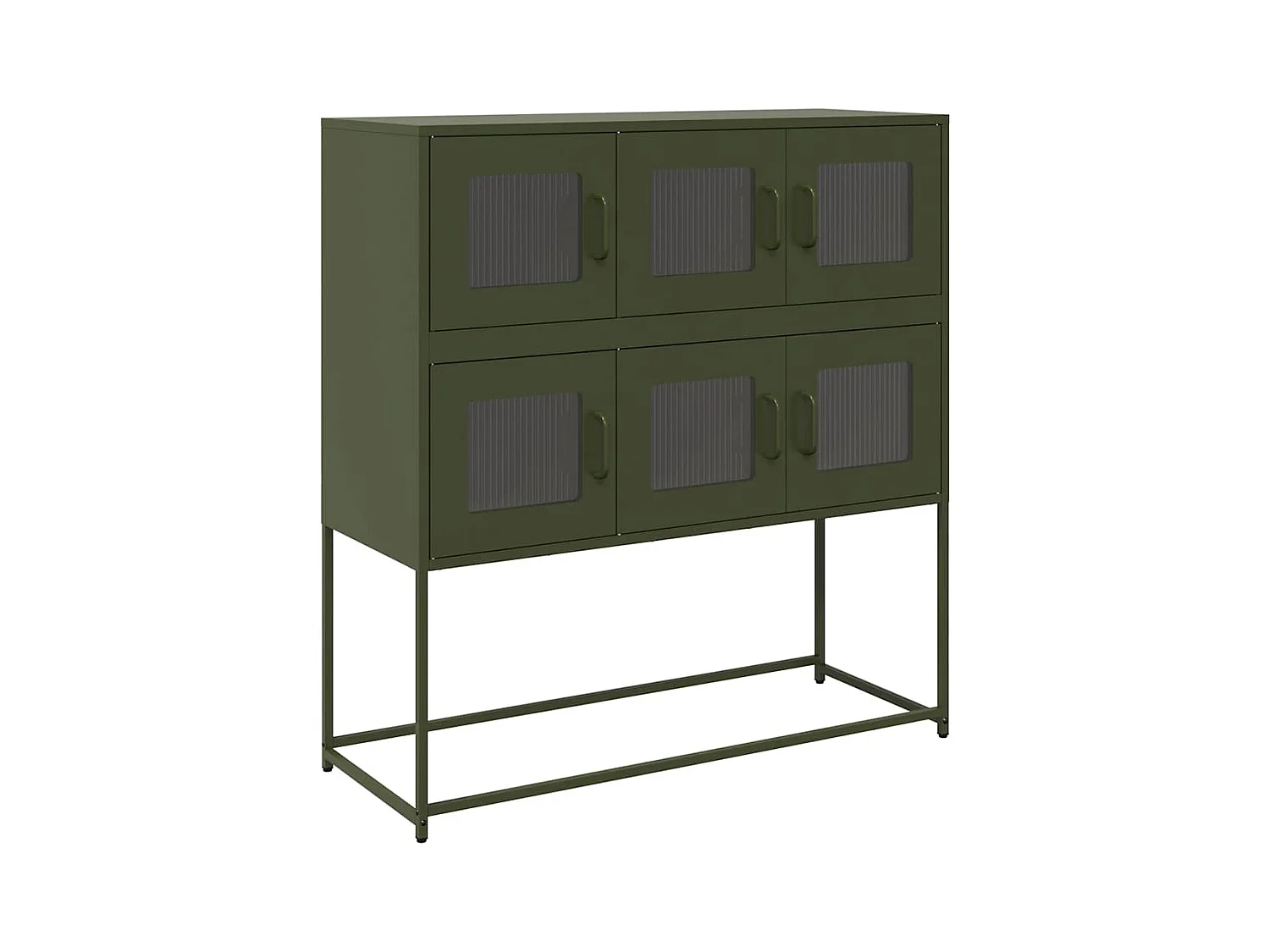 Buffet | Bahut | Meuble de rangement vert olive 100,5x39x107 cm acier laminé à froid