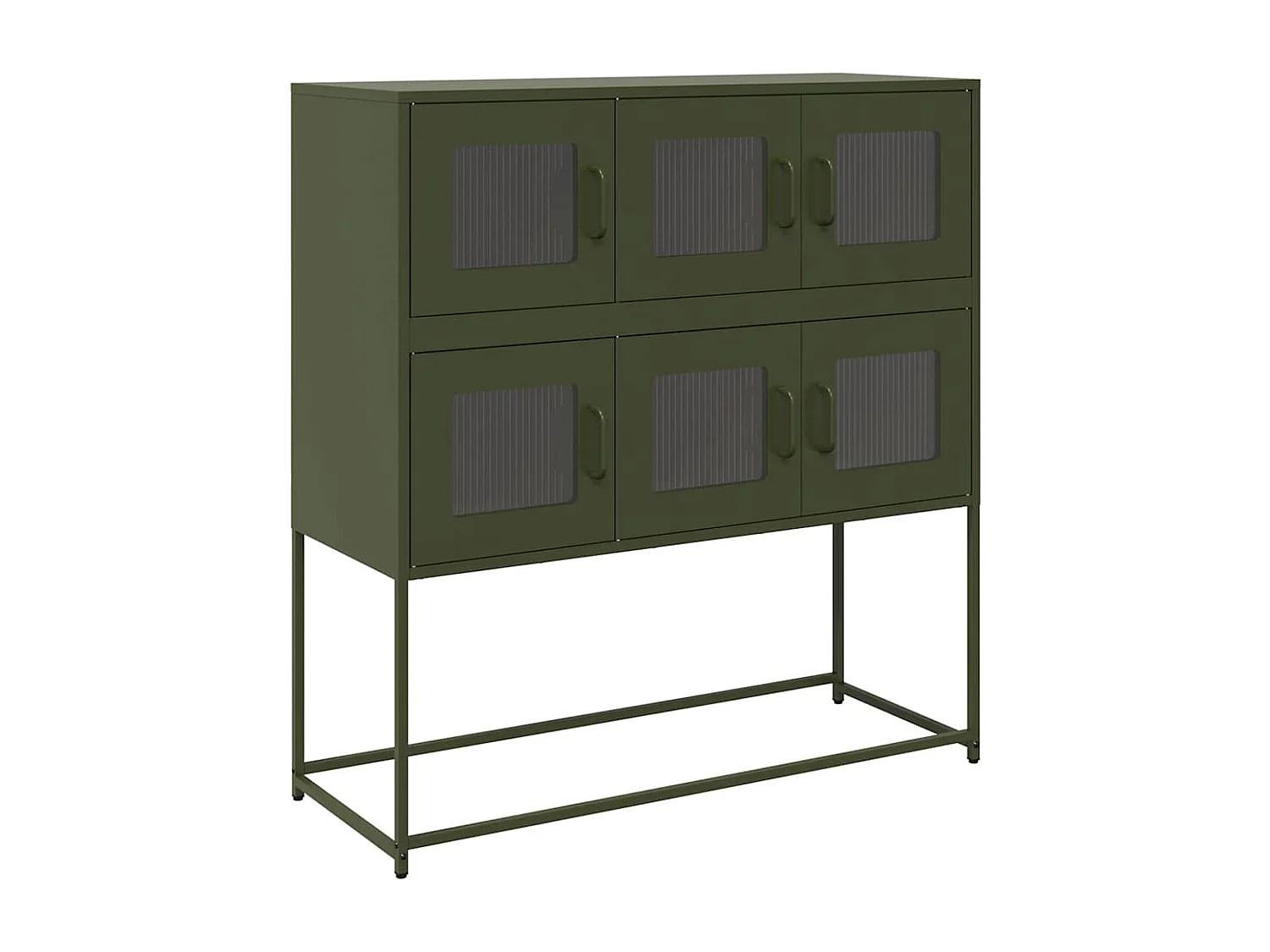 Buffet | Bahut | Meuble de rangement vert olive 100,5x39x107 cm acier laminé à froid