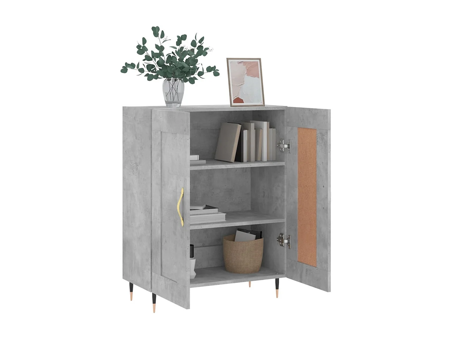 Buffet | Bahut | Meuble de rangement gris béton 69,5x34x90 cm bois d'ingénierie