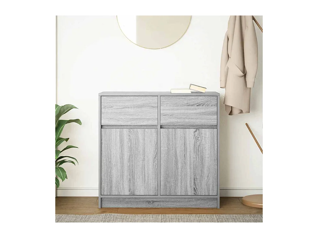 Buffet | Commode à tiroir | Meuble de rangement avec tiroir sonoma gris 80x34x76 cm bois d'ingénierie