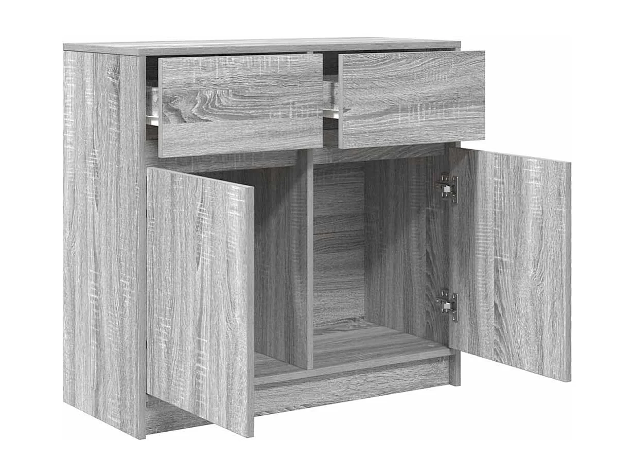 Buffet | Commode à tiroir | Meuble de rangement avec tiroir sonoma gris 80x34x76 cm bois d'ingénierie