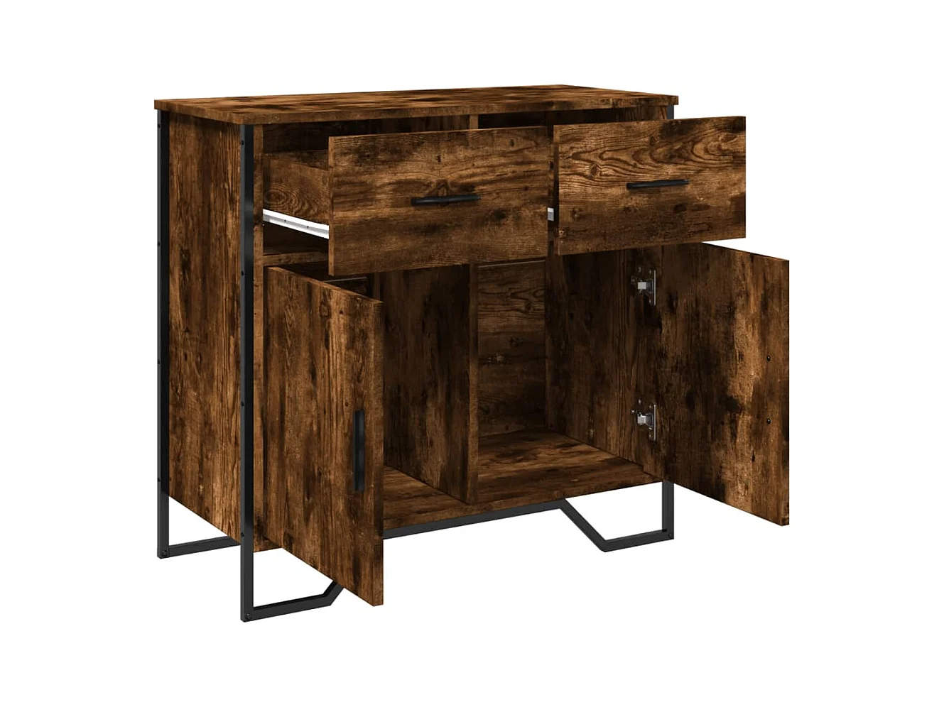 Buffet | Bahut | Meuble de rangement chêne fumé 79,5x35,5x74,5 cm bois d'ingénierie