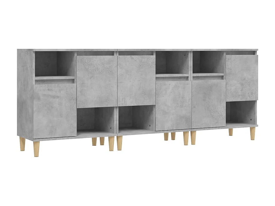 Buffets | Bahuts | Meuble de rangement 3 pcs gris béton 60x35x70 cm bois d'ingénierie