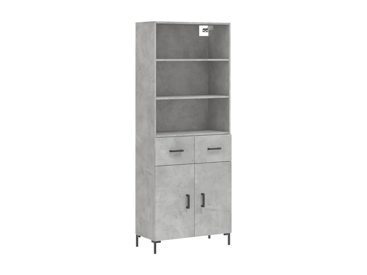 Credenza | Buffet | Armadio Grigio Cemento 69,5x34x180 cm in Legno Multistrato