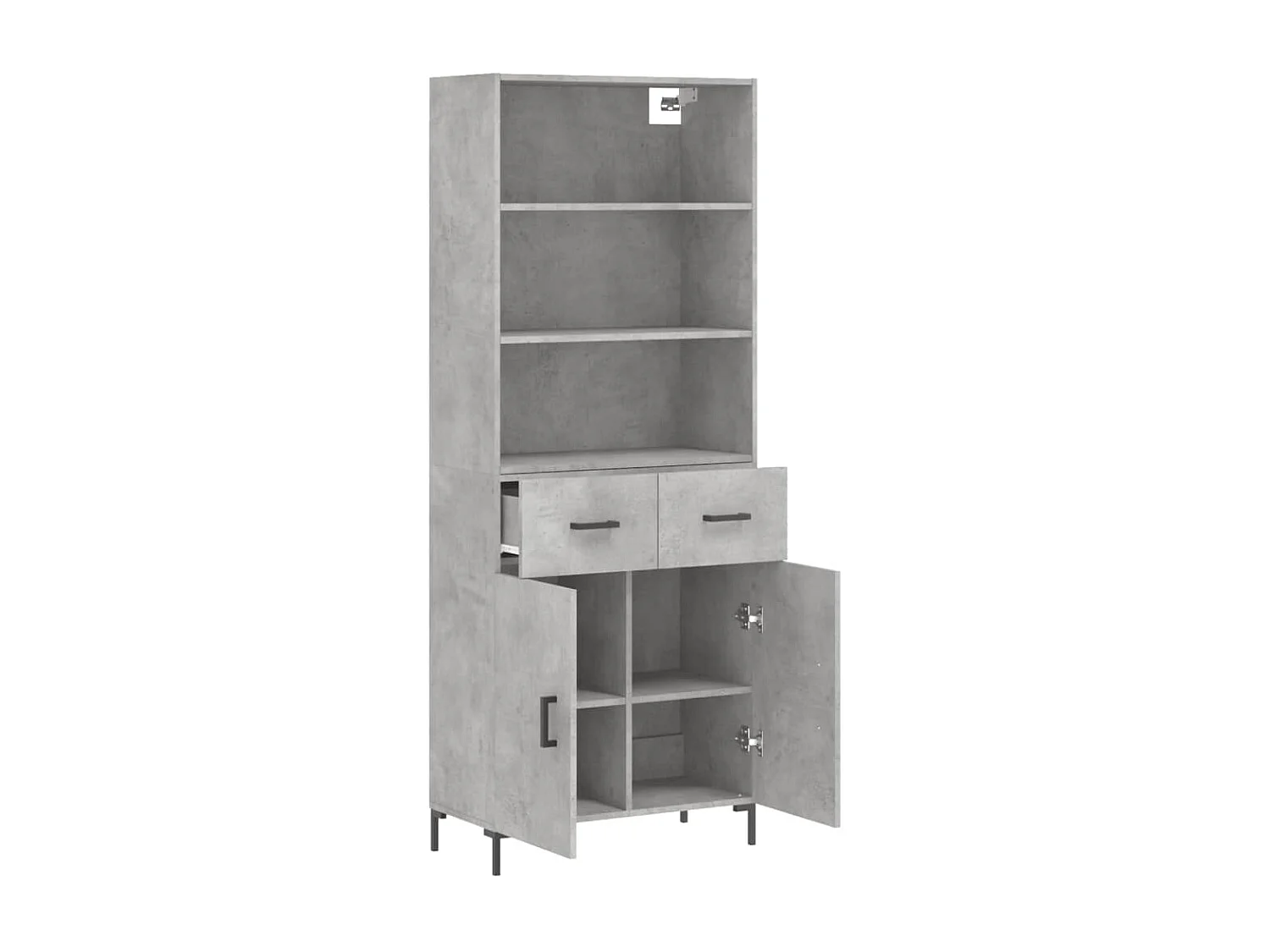 Credenza | Buffet | Armadio Grigio Cemento 69,5x34x180 cm in Legno Multistrato