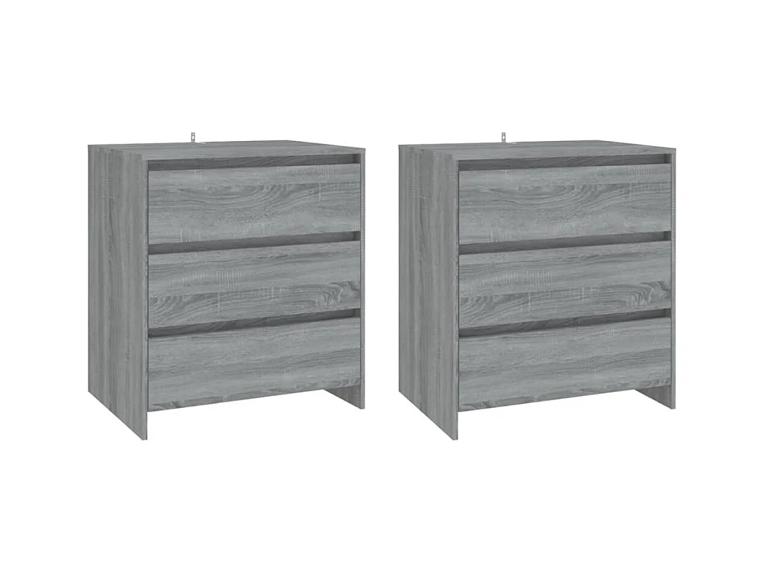 Buffet | Commode à tiroir | Meuble de rangements | Bahuts | Meuble de rangement 3 pcs Sonoma gris Bois d'ingénierie