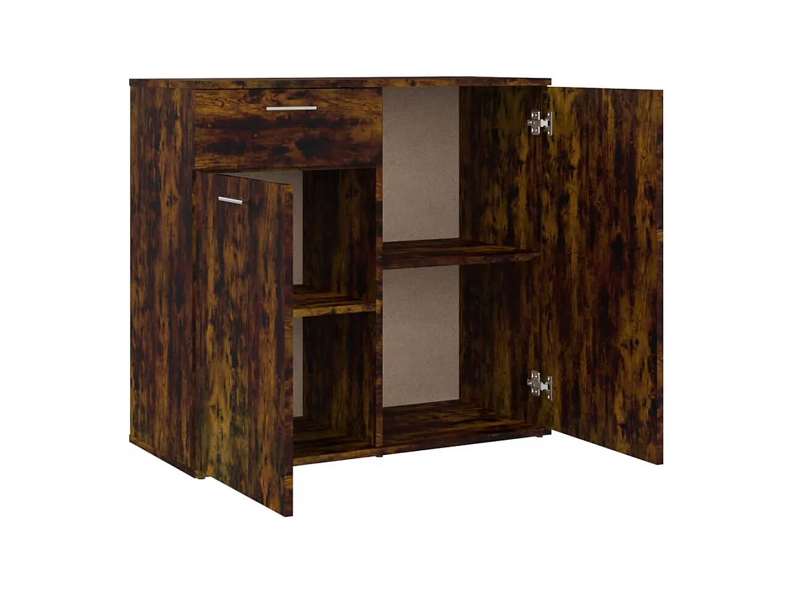 Buffet | Bahut | Meuble de rangement Chêne fumé 80x36x75 cm Bois d'ingénierie