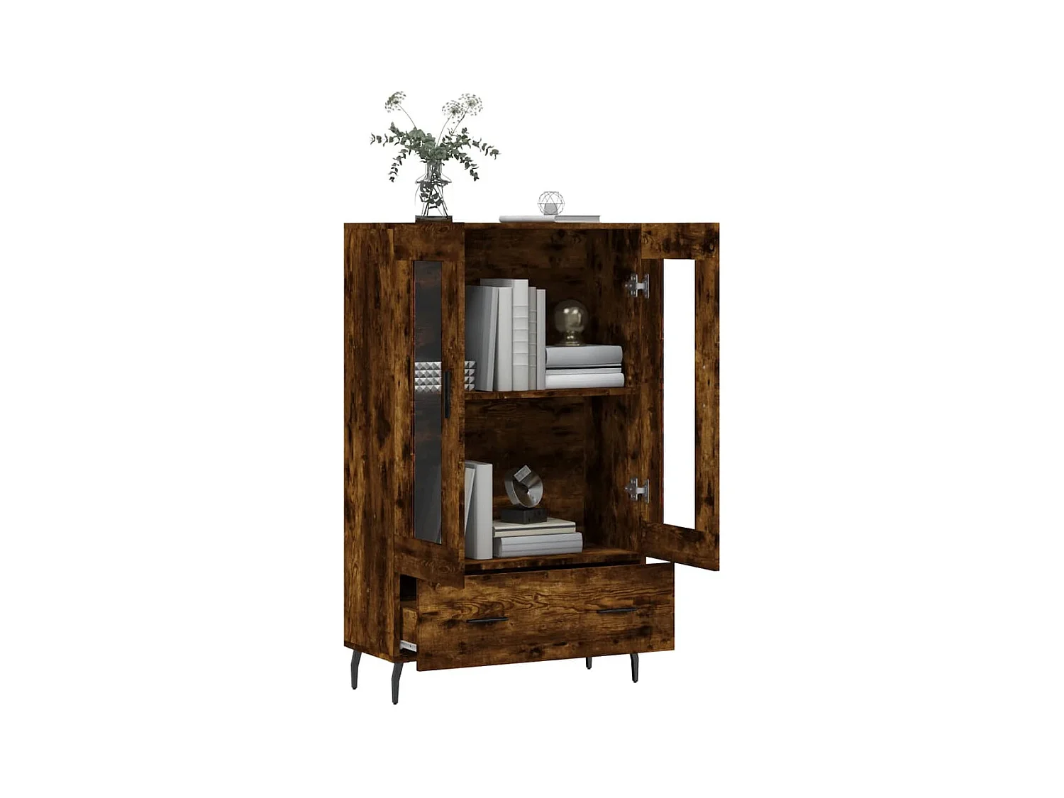 Credenza | Buffet | Armadio Rovere Fumo 69,5x31x115 cm in Legno Multistrato