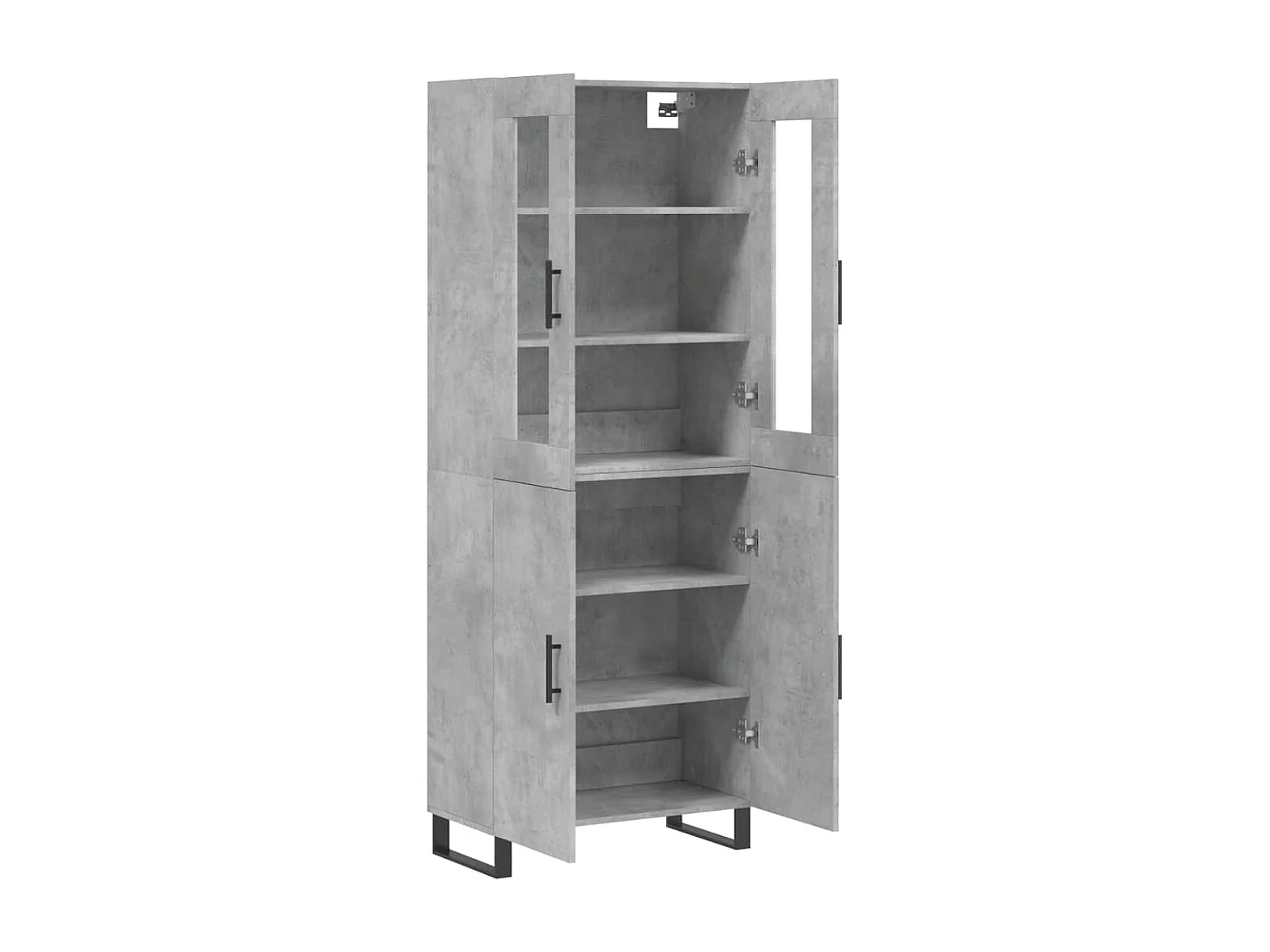 Credenza | Buffet | Armadio Grigio Cemento 69,5x34x180 cm in Legno Multistrato