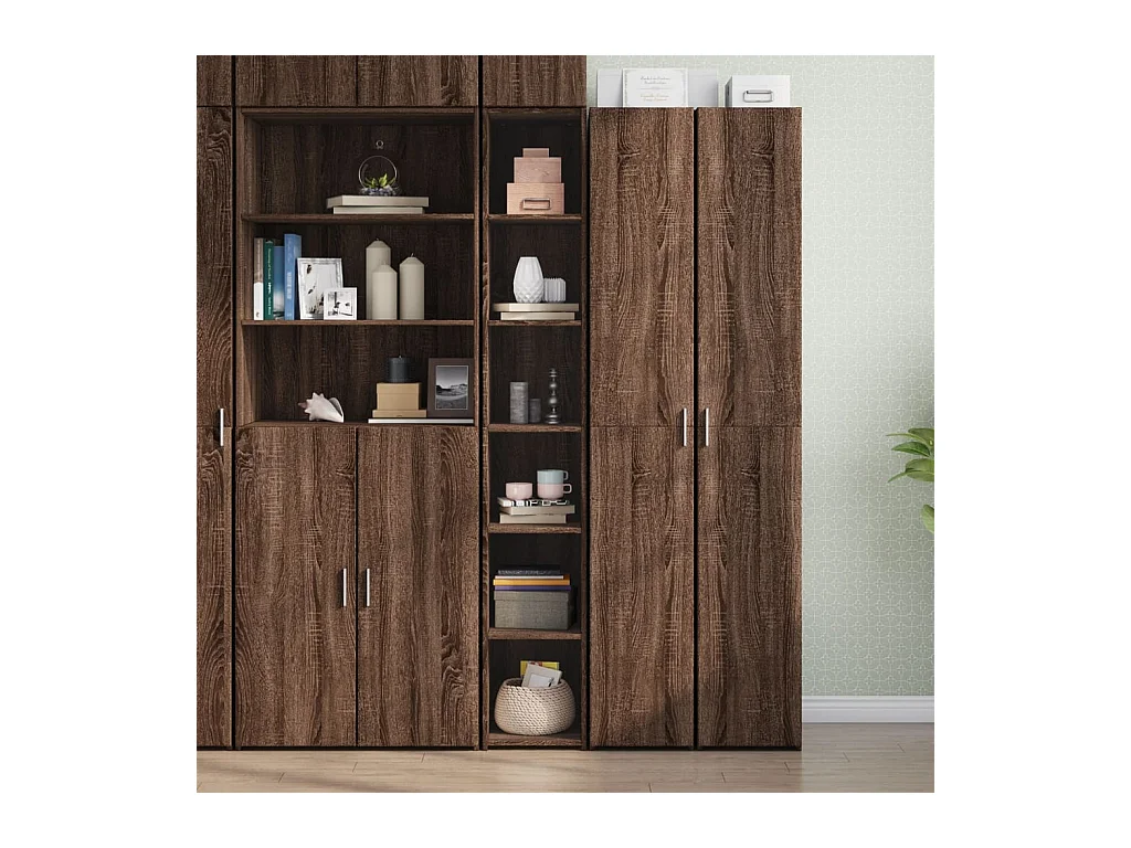 Credenza | Buffet | Armadio Rovere Marrone 30x41x185 cm in Legno Multistrato