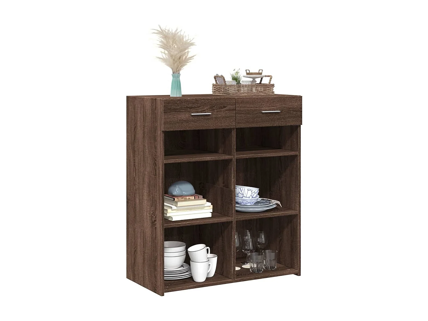Buffet | Bahut | Meuble de rangement chêne marron 80x42,5x93 cm bois d'ingénierie