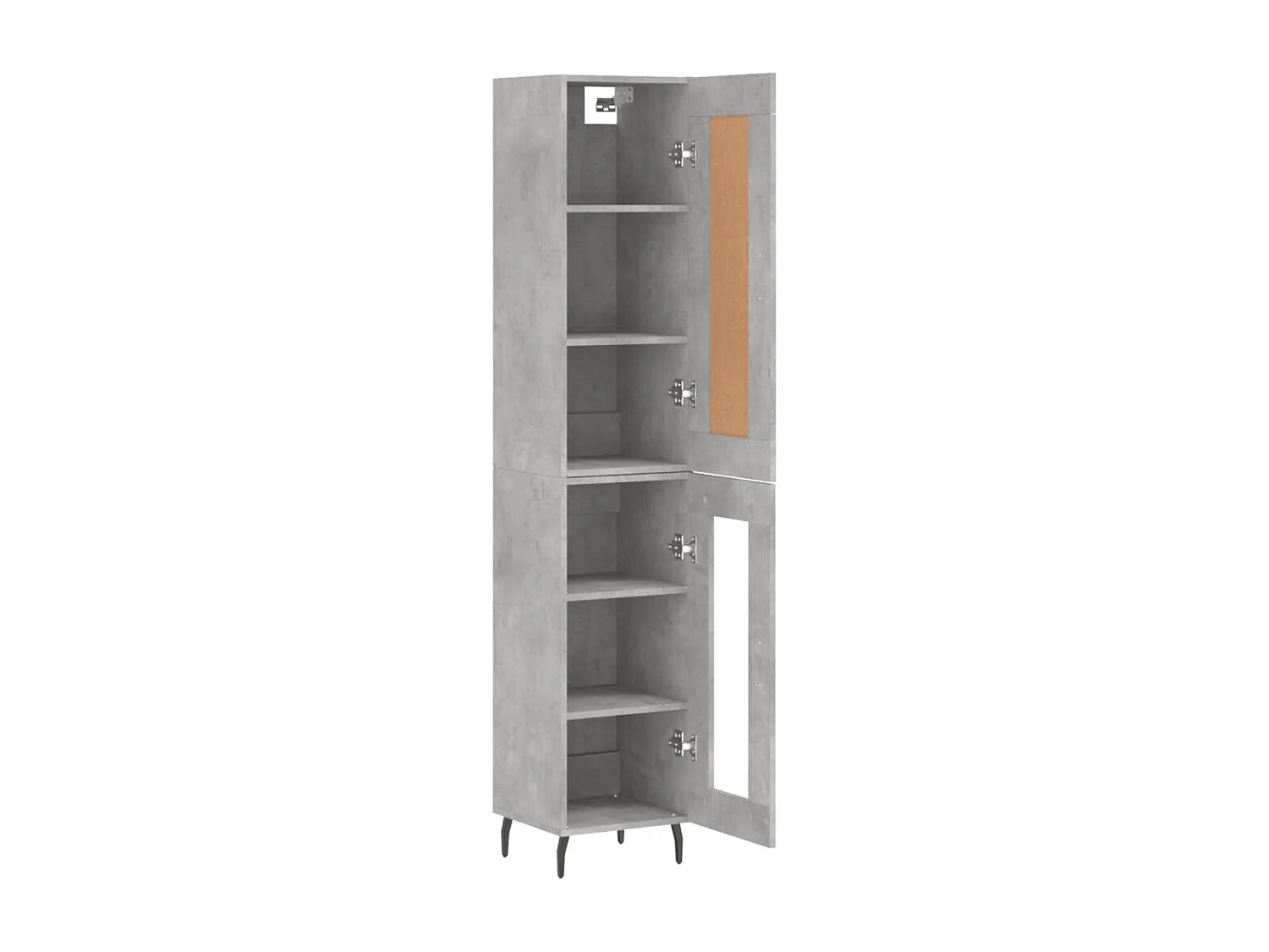 Buffet | Bahut | Meuble de rangement haut Gris béton 34,5x34x180 cm Bois d'ingénierie