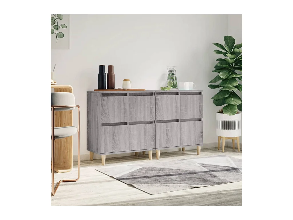 Buffets | Bahuts | Meuble de rangement 2 pcs sonoma gris 60x35x70 cm bois d'ingénierie