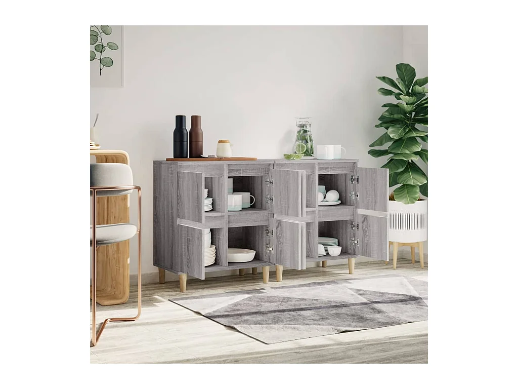 Buffets | Bahuts | Meuble de rangement 2 pcs sonoma gris 60x35x70 cm bois d'ingénierie