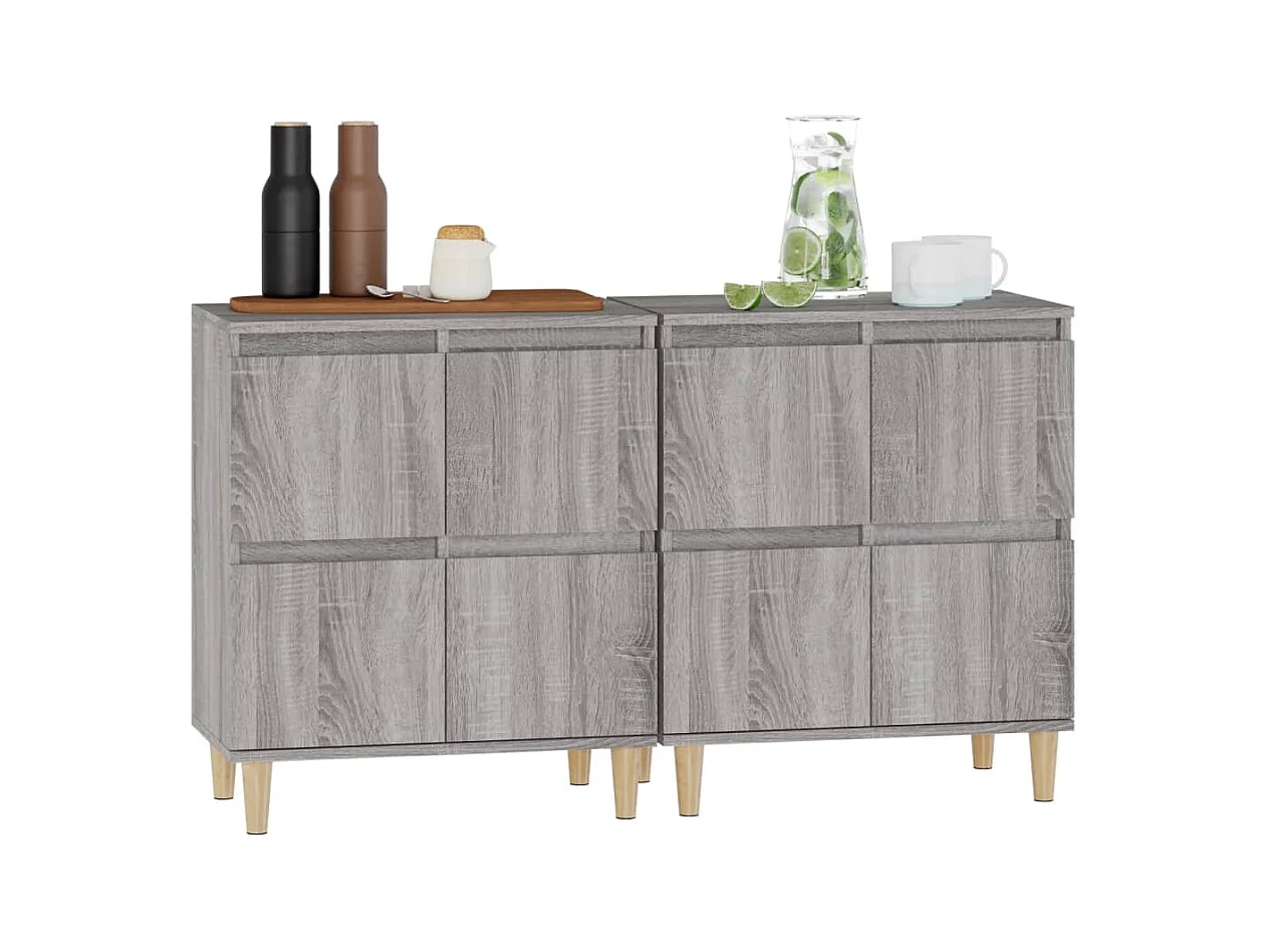 Buffets | Bahuts | Meuble de rangement 2 pcs sonoma gris 60x35x70 cm bois d'ingénierie