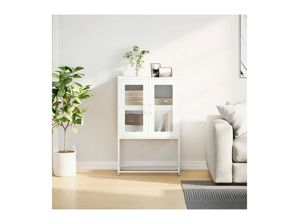 Credenza | Buffet | Armadio Bianca 68x39x107 cm in Acciaio