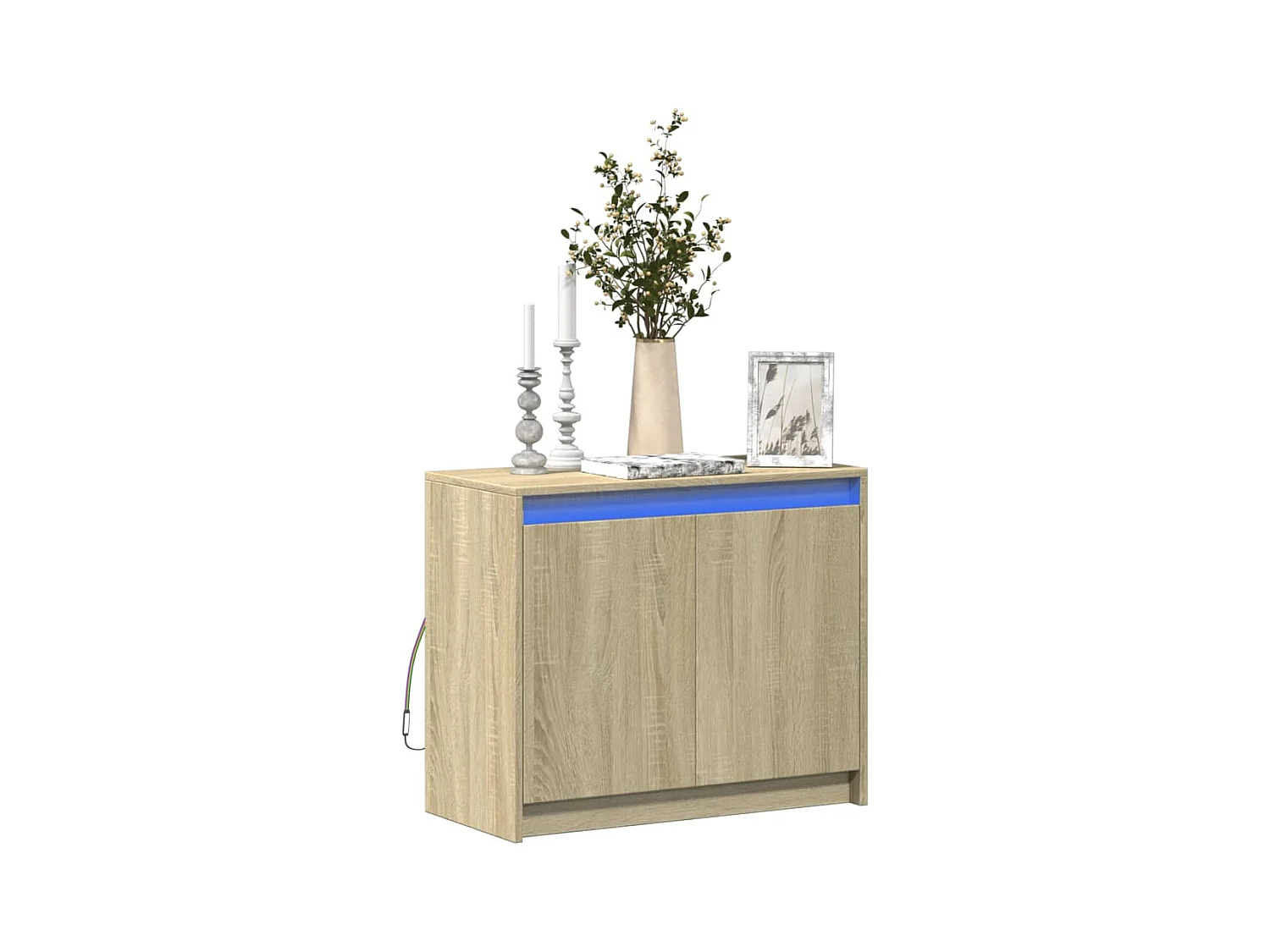 Buffet | Bahut | Meuble de rangement avec LED chêne sonoma 72x34x61 cm bois d'ingénierie