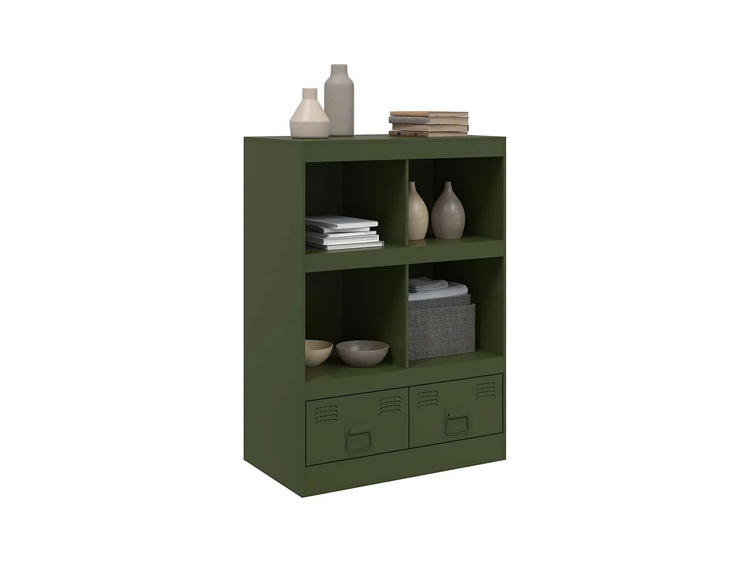 Credenza | Buffet | Armadio Verde Oliva 67x39x95 cm in Acciaio