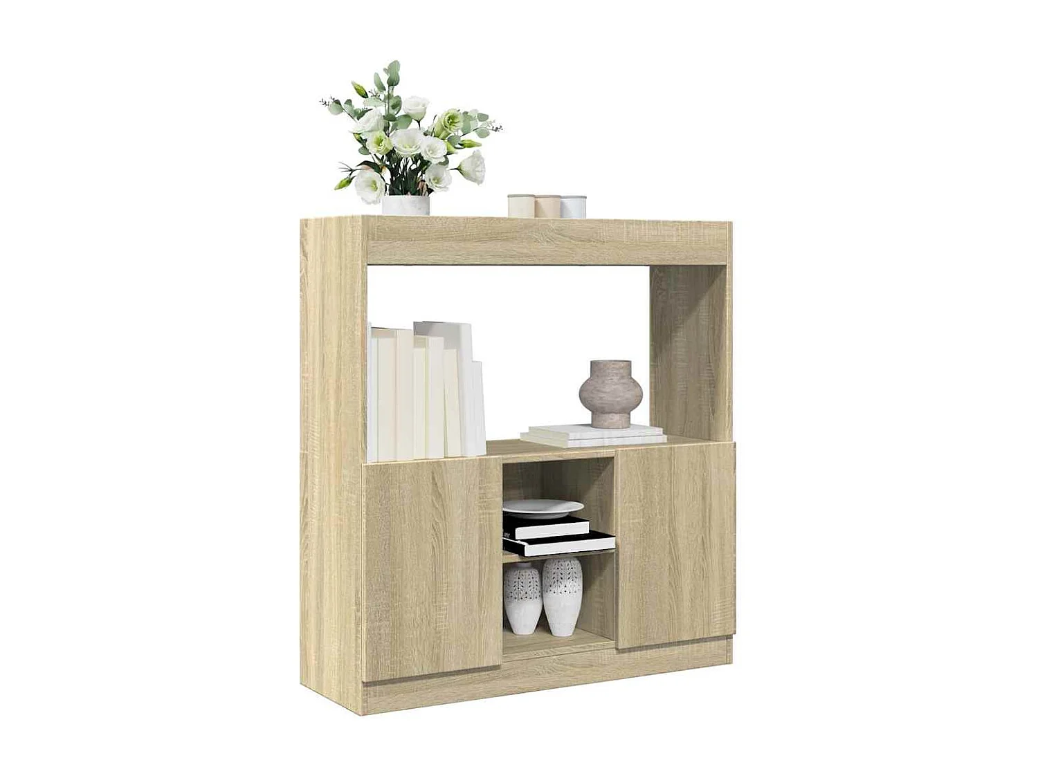 Buffet | Bahut | Meuble de rangement haut chêne sonoma 92x33x100 cm bois d'ingénierie