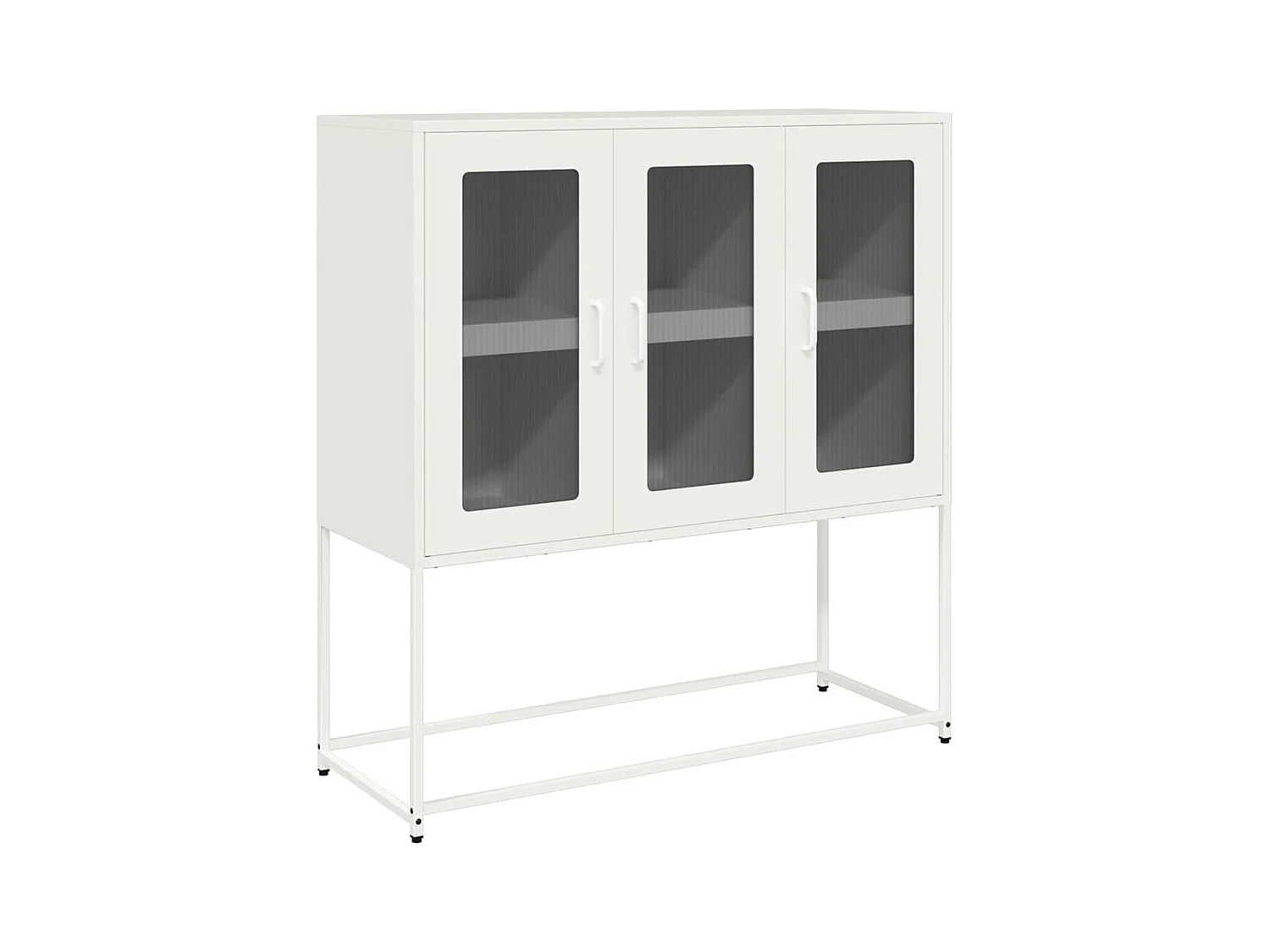 Credenza | Buffet | Armadio Bianca 100,5x39x107 cm in Acciaio Laminato a Freddo