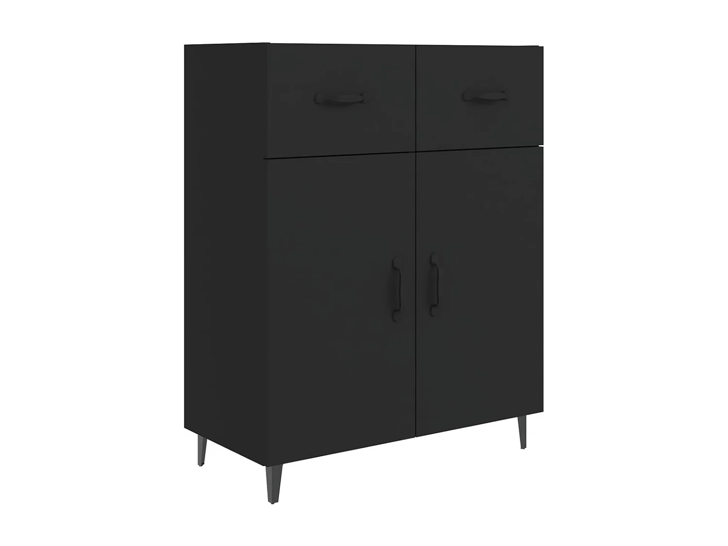 Buffet | Bahut | Meuble de rangement noir 69,5x34x90 cm bois d'ingénierie