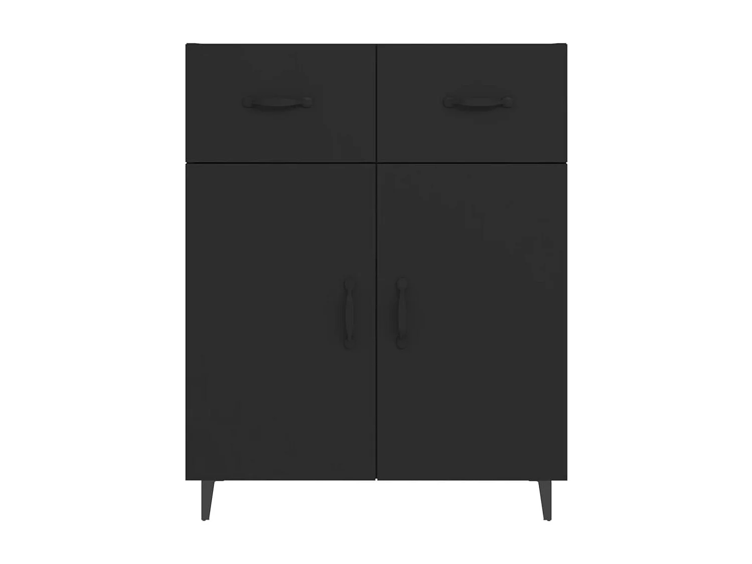 Buffet | Bahut | Meuble de rangement noir 69,5x34x90 cm bois d'ingénierie