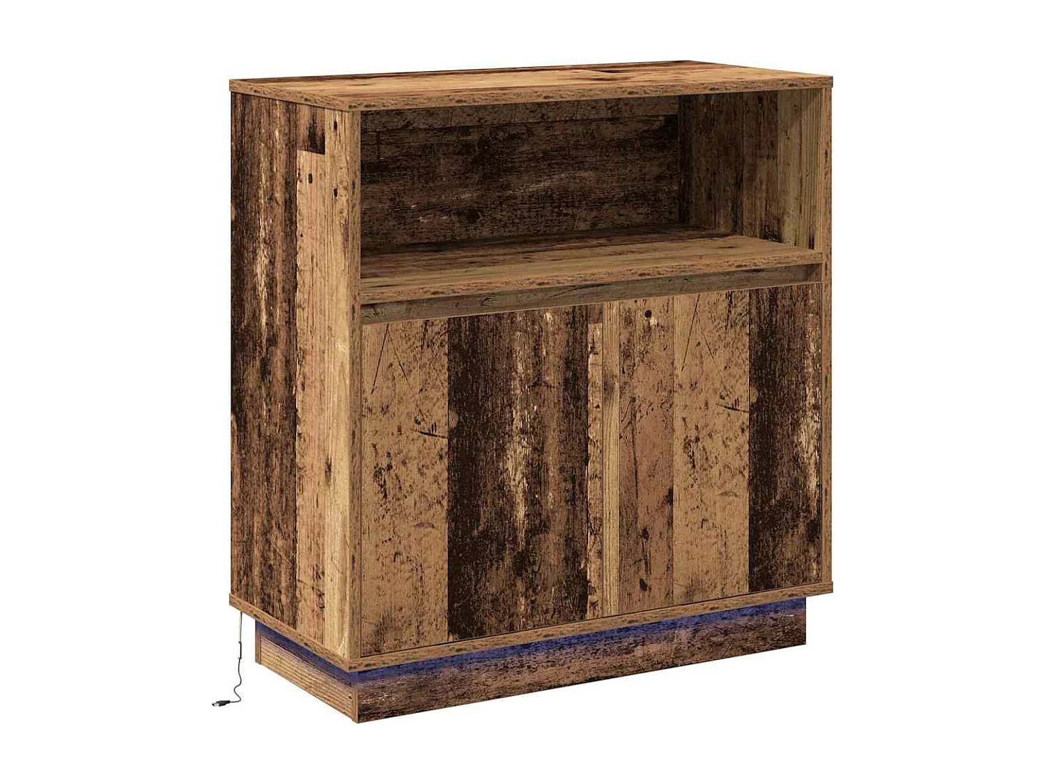 Credenza | Buffet | Armadio con LED Legno Antico 71x34,5x75 cm MDF