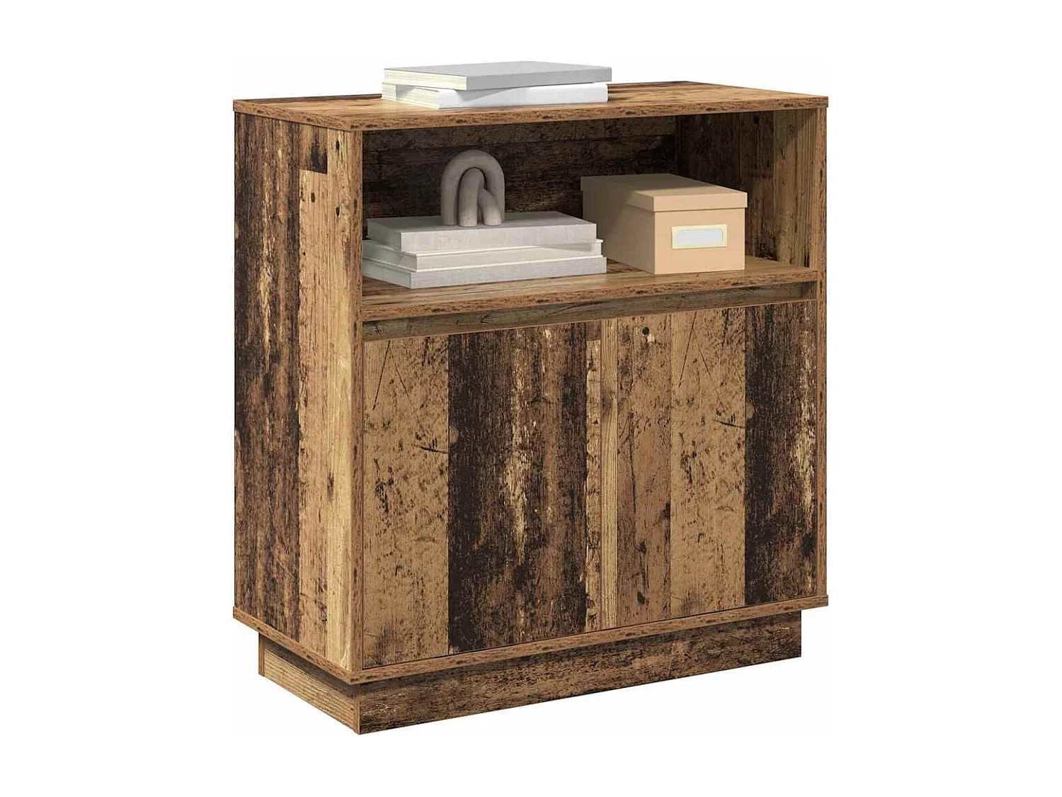 Credenza | Buffet | Armadio con LED Legno Antico 71x34,5x75 cm MDF