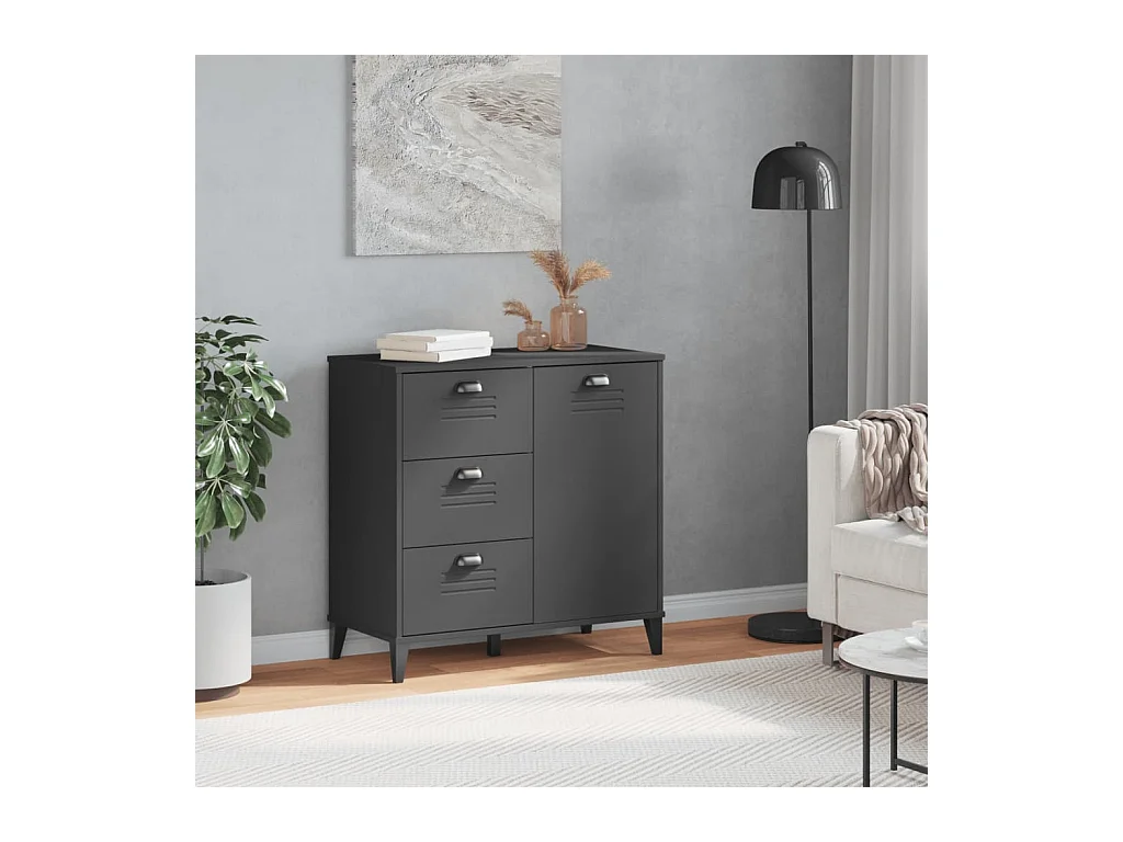 Credenza | Buffet | Armadio VIKEN Antracite 80x40x80 cm in Legno Multistrato