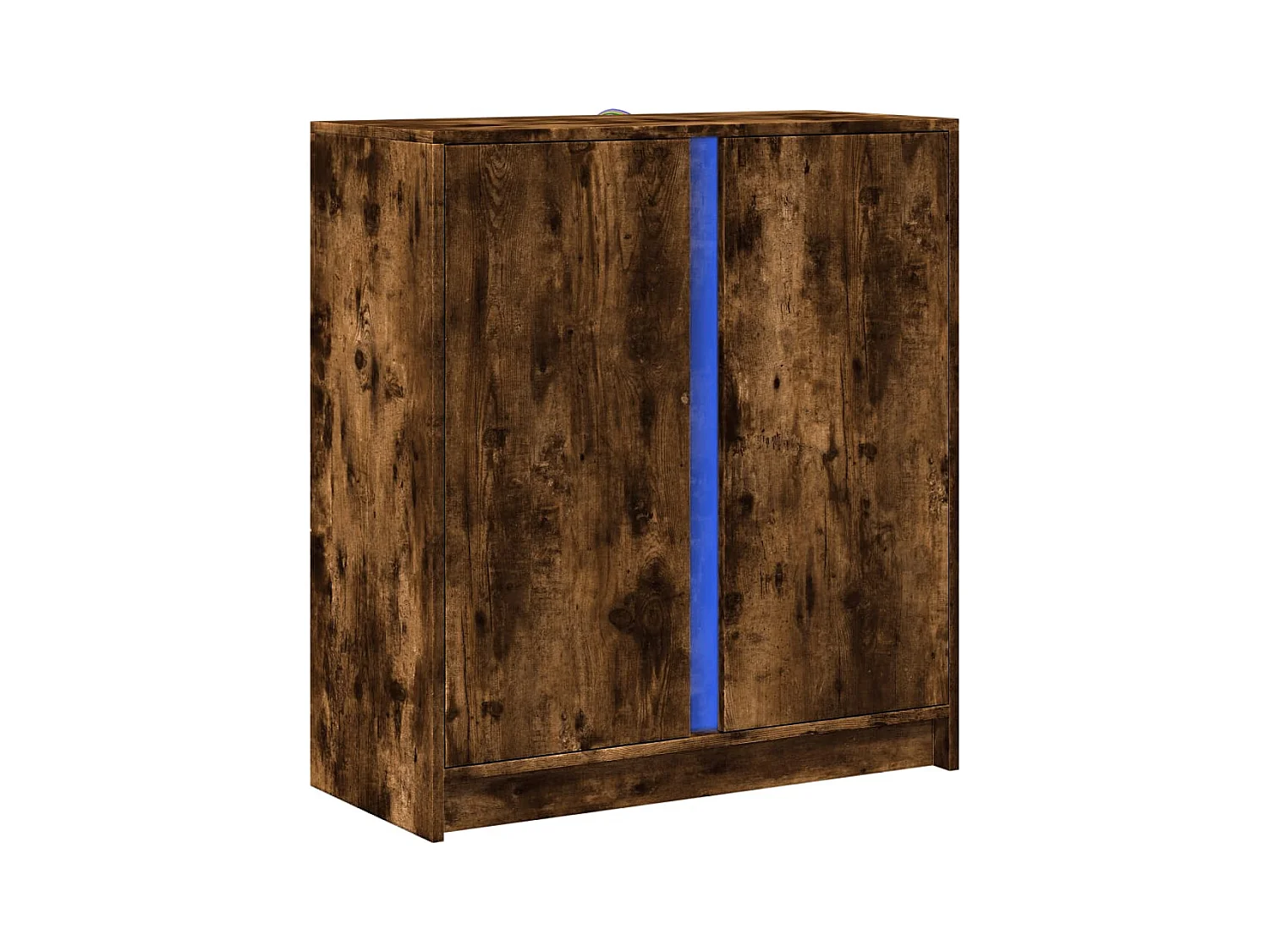 Buffet | Bahut | Meuble de rangement avec LED chêne fumé 77x34x85 cm bois d'ingénierie