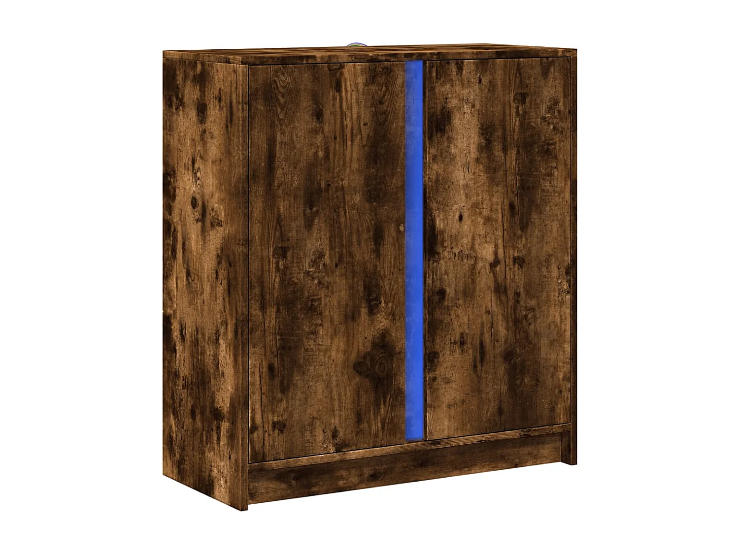 Buffet | Bahut | Meuble de rangement avec LED chêne fumé 77x34x85 cm bois d'ingénierie