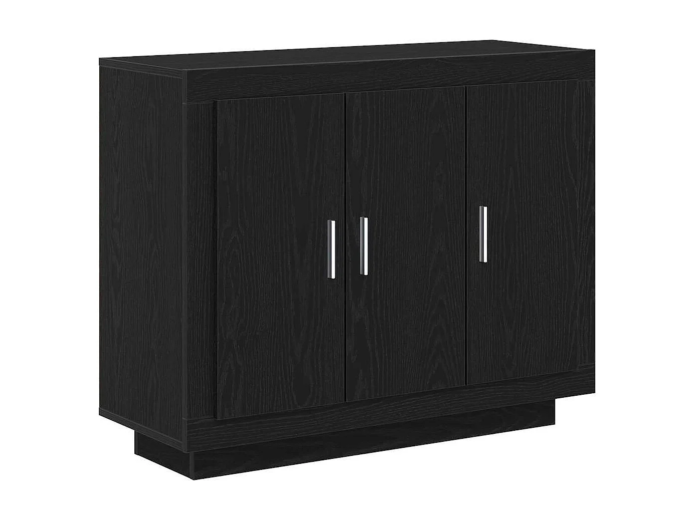 Credenza | Mobile | Armadio TV Nero Rovere 92x35x75 cm in Legno Ingegnerizzato