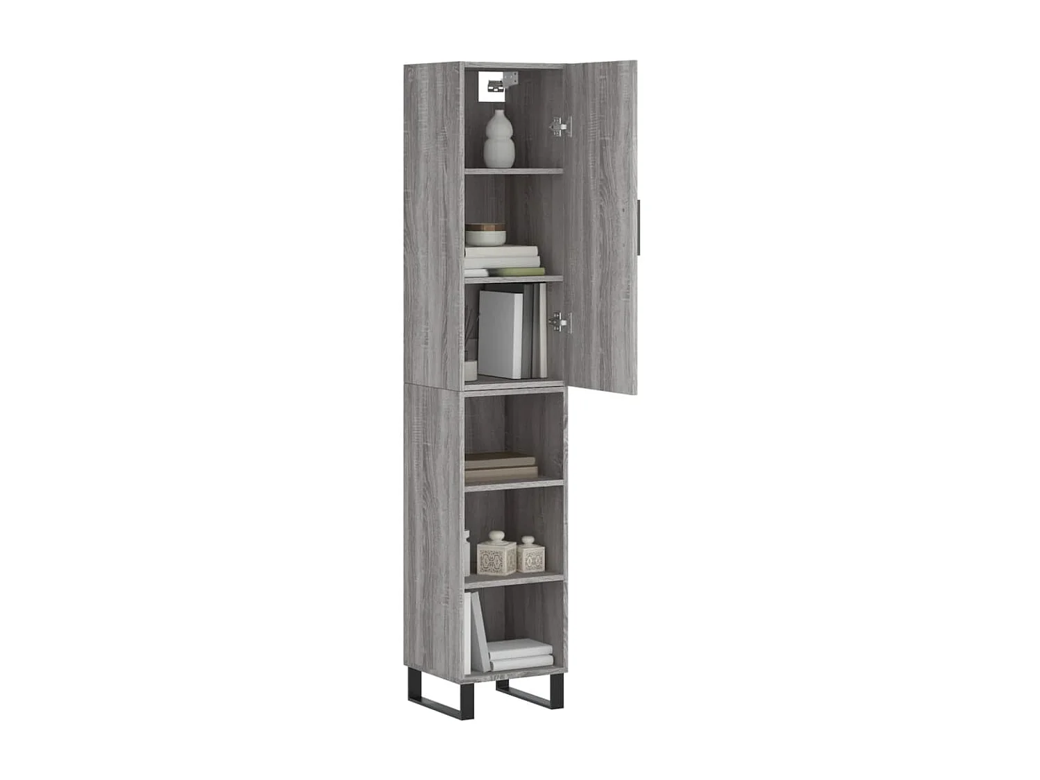 Buffet | Bahut | Meuble de rangement haut Sonoma gris 34,5x34x180 cm Bois d'ingénierie