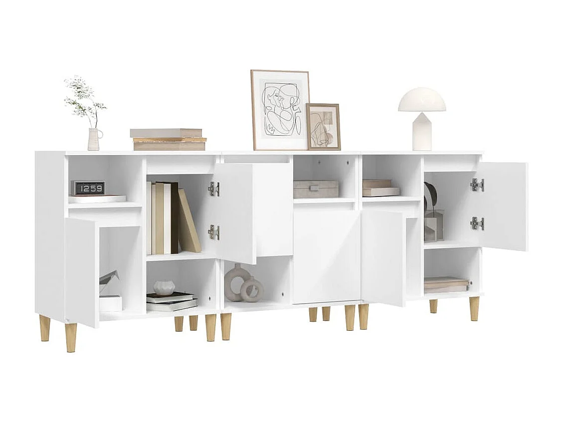 Buffets | Bahuts | Meuble de rangement 3 pcs blanc 60x35x70 cm bois d'ingénierie