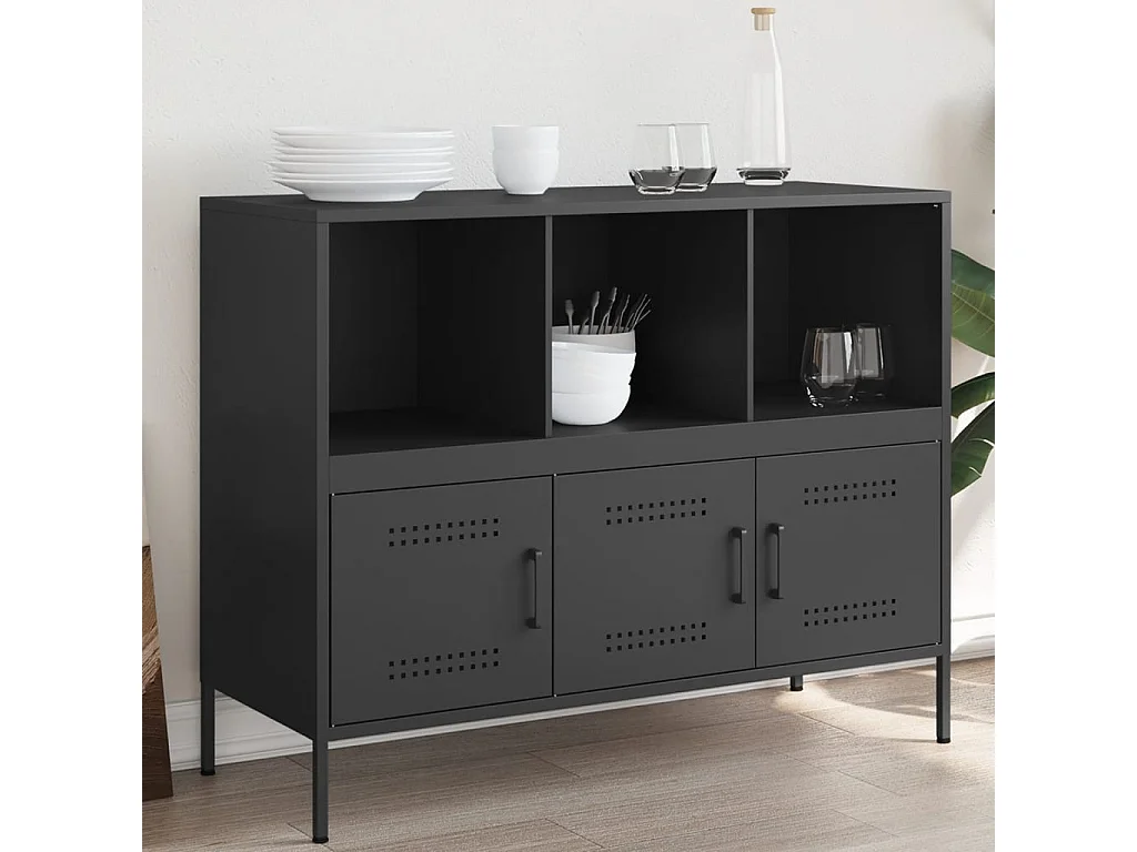 Credenza | Buffet | Armadio Nera 100,5x39x79 cm in Acciaio