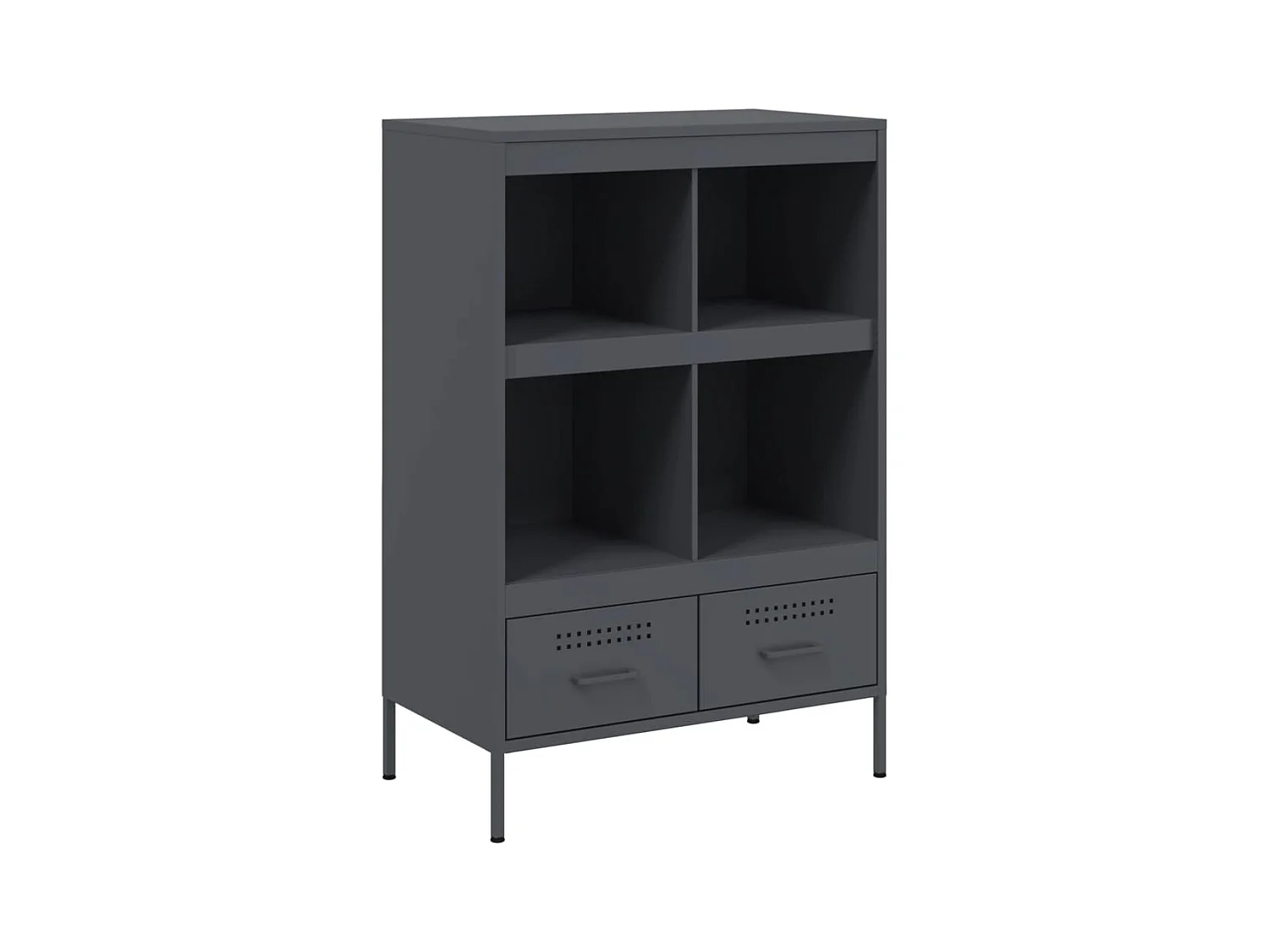 Buffet | Commode à tiroir | Meuble de rangement haut anthracite 68x39x101,5 cm acier