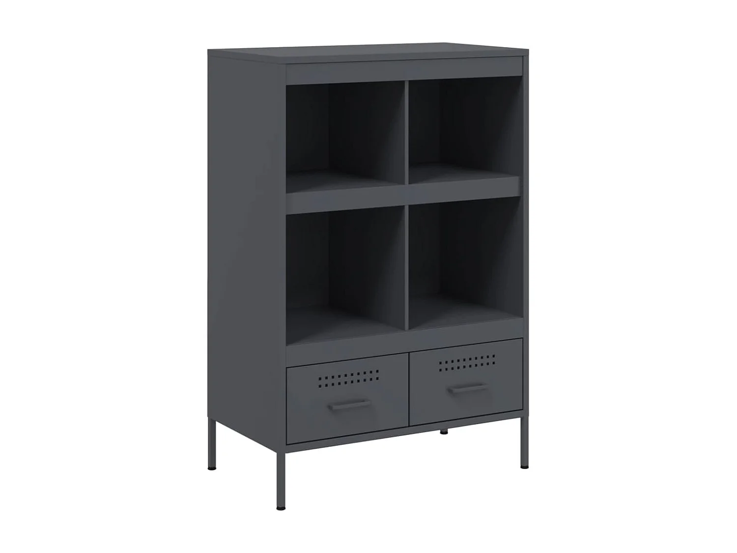 Buffet | Commode à tiroir | Meuble de rangement haut anthracite 68x39x101,5 cm acier