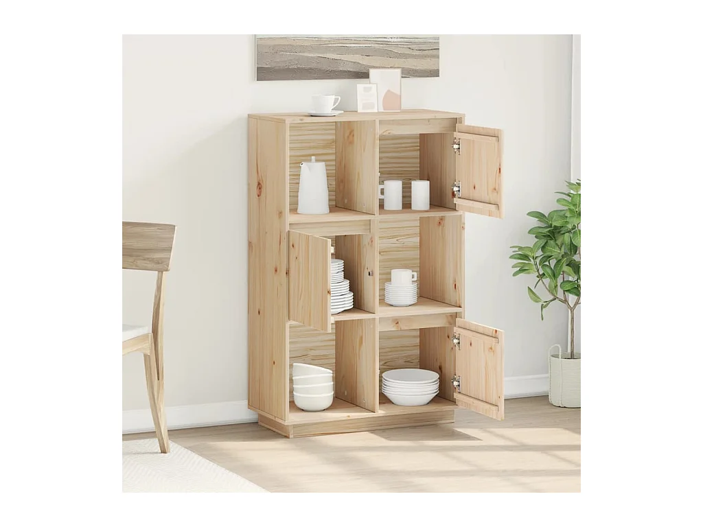 Buffet | Bahut | Meuble de rangement haut 74x35x117 cm Bois massif de pin