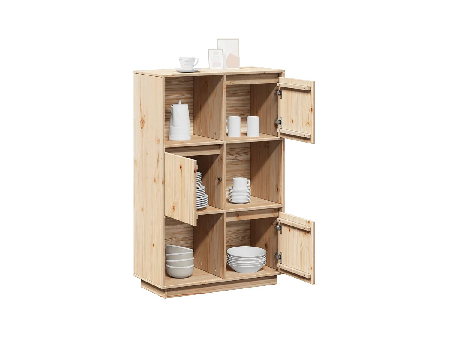 Buffet | Bahut | Meuble de rangement haut 74x35x117 cm Bois massif de pin