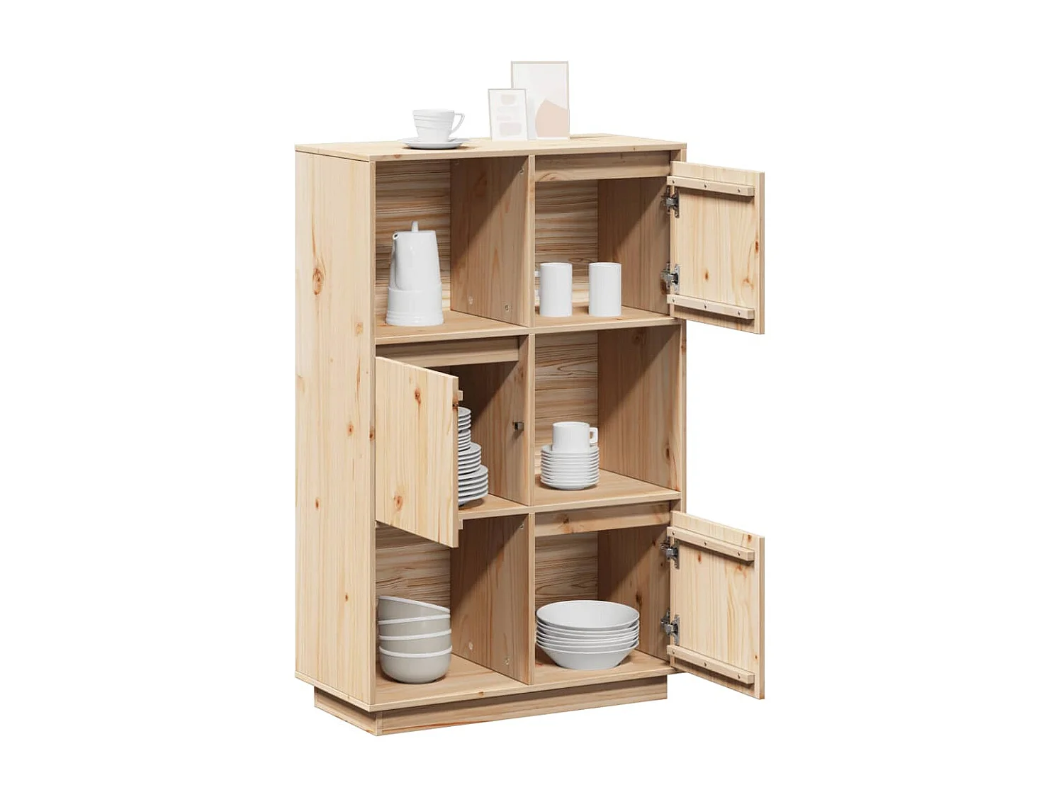 Buffet | Bahut | Meuble de rangement haut 74x35x117 cm Bois massif de pin